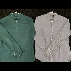 Pair of H&M long sleeve button up shirts
